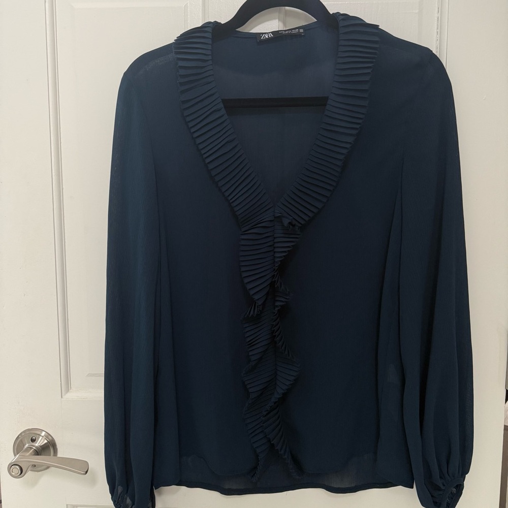 Zara Ruffle Trim Blouse